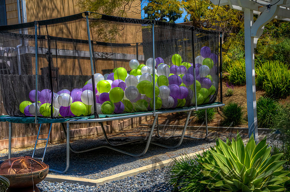 Balloons In The Trampoline